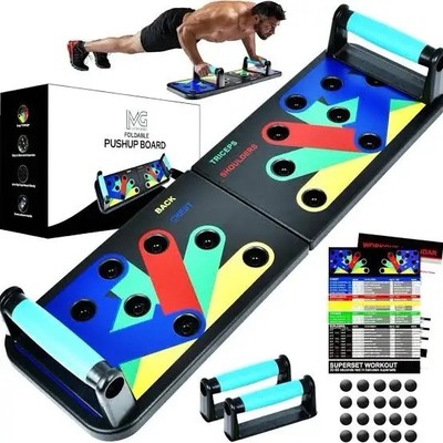 MG Push up Board with 5 Resistance Bands & Jump Rope   Portable Home Gym Equi...