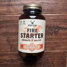 Heart & Soil Fire Starter High Stearic Acid 500mg 180 Capsules [Exp 04/2025]