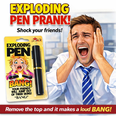 EXPLODING BANG PEN Prank Magic Trick Joke Gag Clown Loud Sound Toy Funny Prop 