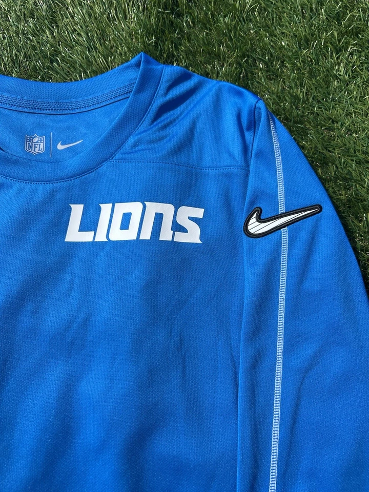 Men’s Large Detroit Lions Nike NFL Dri-FIT UV Performance On Field Slim Training - Image 3 of 4