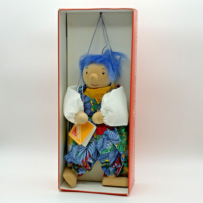 Vintage Sigikid Marionette Puppet 10  Hand Painted Wood Face Germany w/ Box