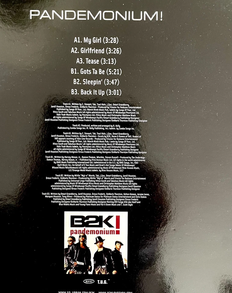 R & B 12" "PANDEMONIUM - LP SAMPLER" B2K (EPIC 2003) UK 6 TRACK ALBUM SAMPLER - Image 2 of 2