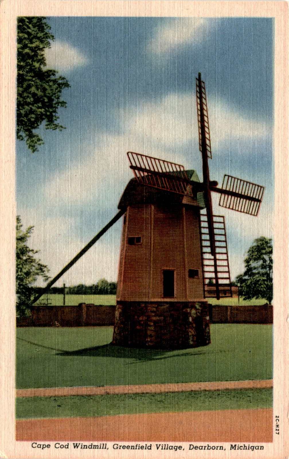 Cape Cod Windmill, Greenfield Village, Dearborn, Michigan Postcard