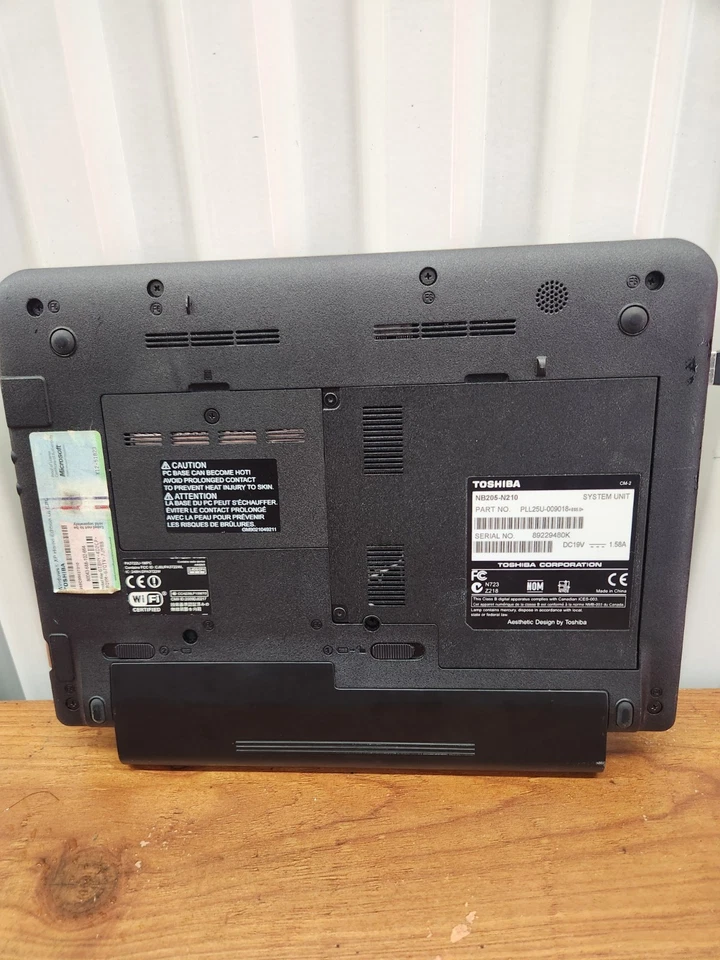 Toshiba NB205-N311/W Mini Laptop – Intel Atom N280 – 1GB RAM – No HDD/OS – Batte - Image 4 of 4