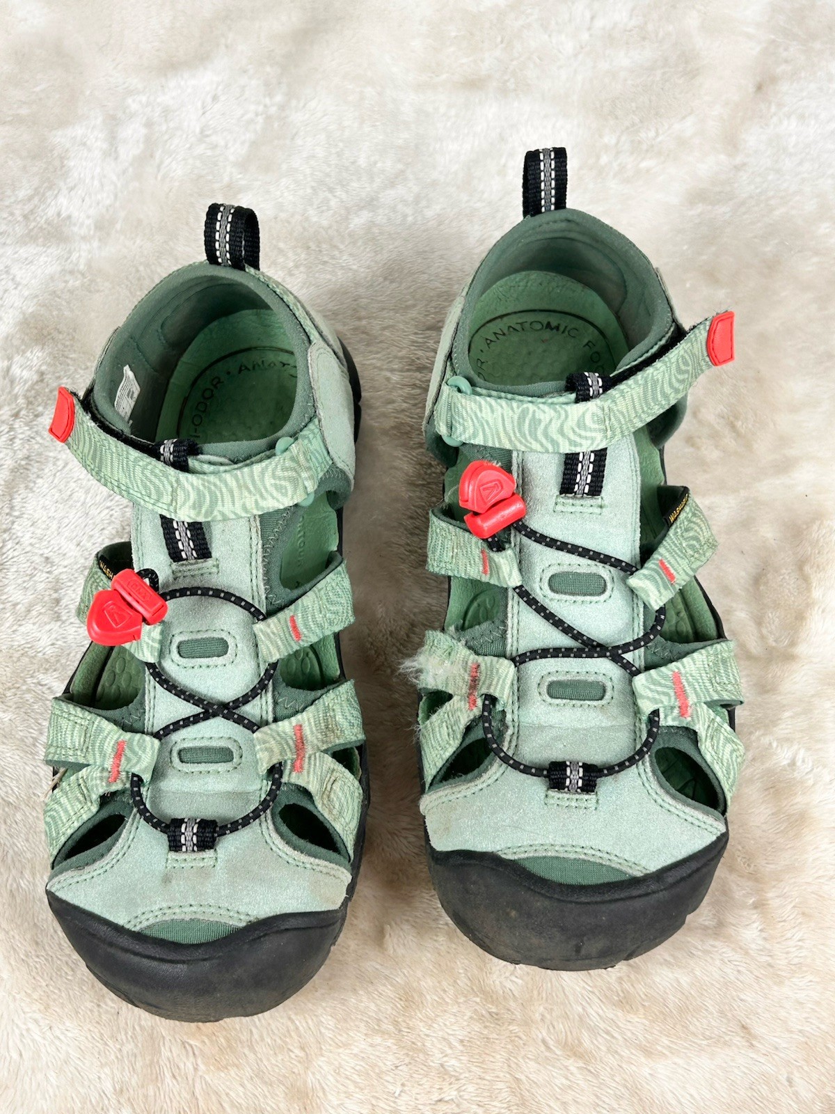 Sandali da trekking Keen Seacamp II CNX bambina taglia 4 blu verde outdoor impermeabili