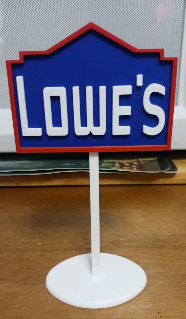 Lowe'S Home Improvement Inspired Miniature Sign - 7&Quot; Tall Diorama-3D Printed-