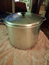 Vintage MIRRO 22 Quart or 5 gallon 2 QT Aluminum Stock Pot w/ Lid 1940'S-1960'S