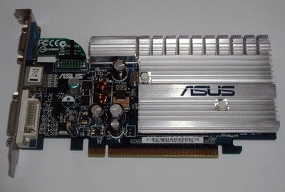 PCIe x16 Grafikkarte Asus, GeForce 7300 LE, 256 MB DDR2, DVI VGA TV, gebraucht