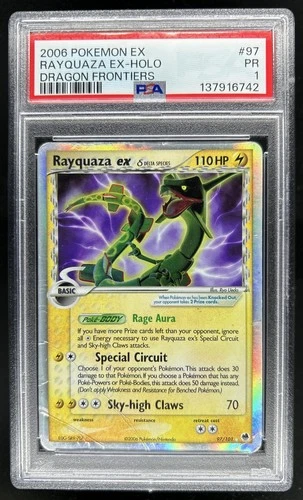 2006 Pokemon EX Dragon Frontiers Rayquaza Holo #97/101 PSA 1