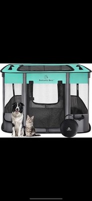 Romantic Bear Reinforced Pet Playpen Medium 32x24x22 Portable Kennel Crate