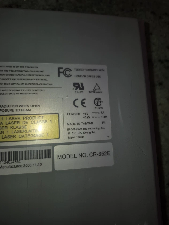 NEW EPO CR-852E 52X IDE CD-ROM Drive – NOS 2000 – Model CR-852E – Vintage PC... - Image 2 of 4