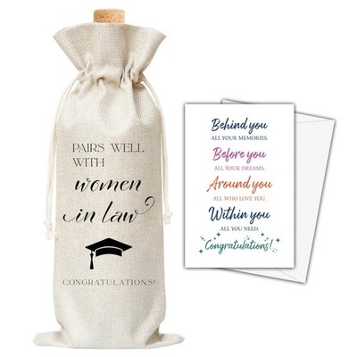 Lawyer Graduation Gifts Wine Bag  Card, Grad Wine Bag For Women Law College G...
