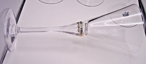 Saski "Engagement" 9.25" Stemmed Water Goblets Gold Wedding Ring Set of 6 ~ MINT - Picture 4 of 7