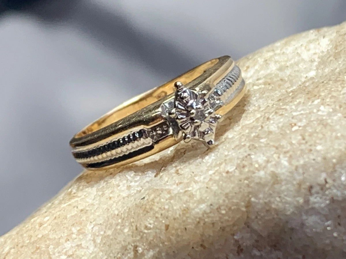 10K Yellow Gold Diamond Ring Sz 7 Fine Jewelry 2.4g eBay