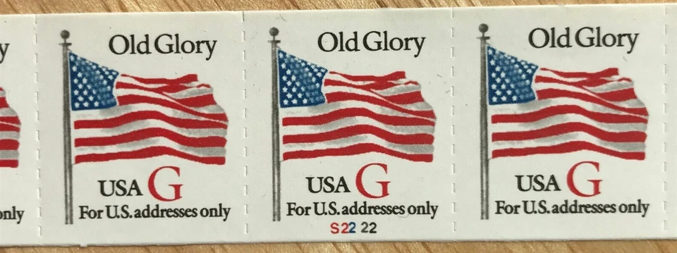 SCOTT #2892 FLAG OVER RED "G" - OLD GLORY ROULETTED - PNC5 PLATE #S2222 MNH - Image 2 of 3