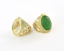 Ring Adjustable Ring 13x18 Bezel - Gold Plated brass 18mm 7.5US inner size 2840