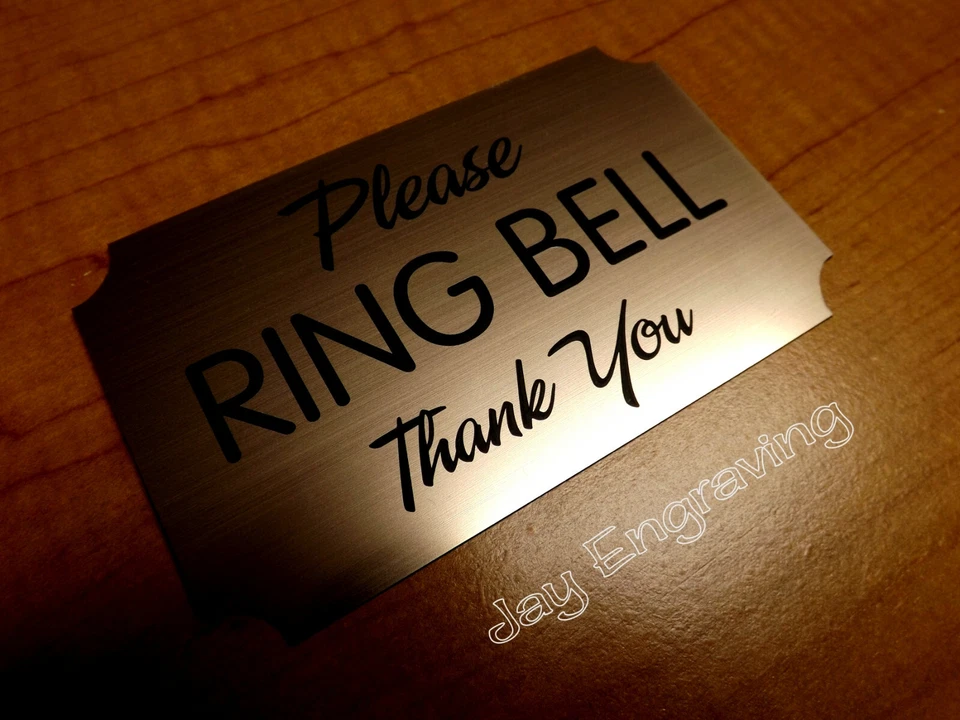 Engraved ~ Please RING BELL ~ Wall Door Sign Plate | Doorbell Home Office Plaque - Image 4 of 4