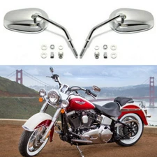 Chrome Motorcycle Mirrors For Harley Davidson FLSTN Softail Deluxe 2005-2017 LO
