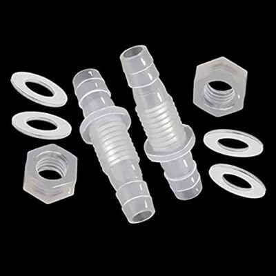 #ad #ad 2 Pack 1 4quot; Hose Barb Bulkhead Fittings Plastic Union Stainless Washers $15.64