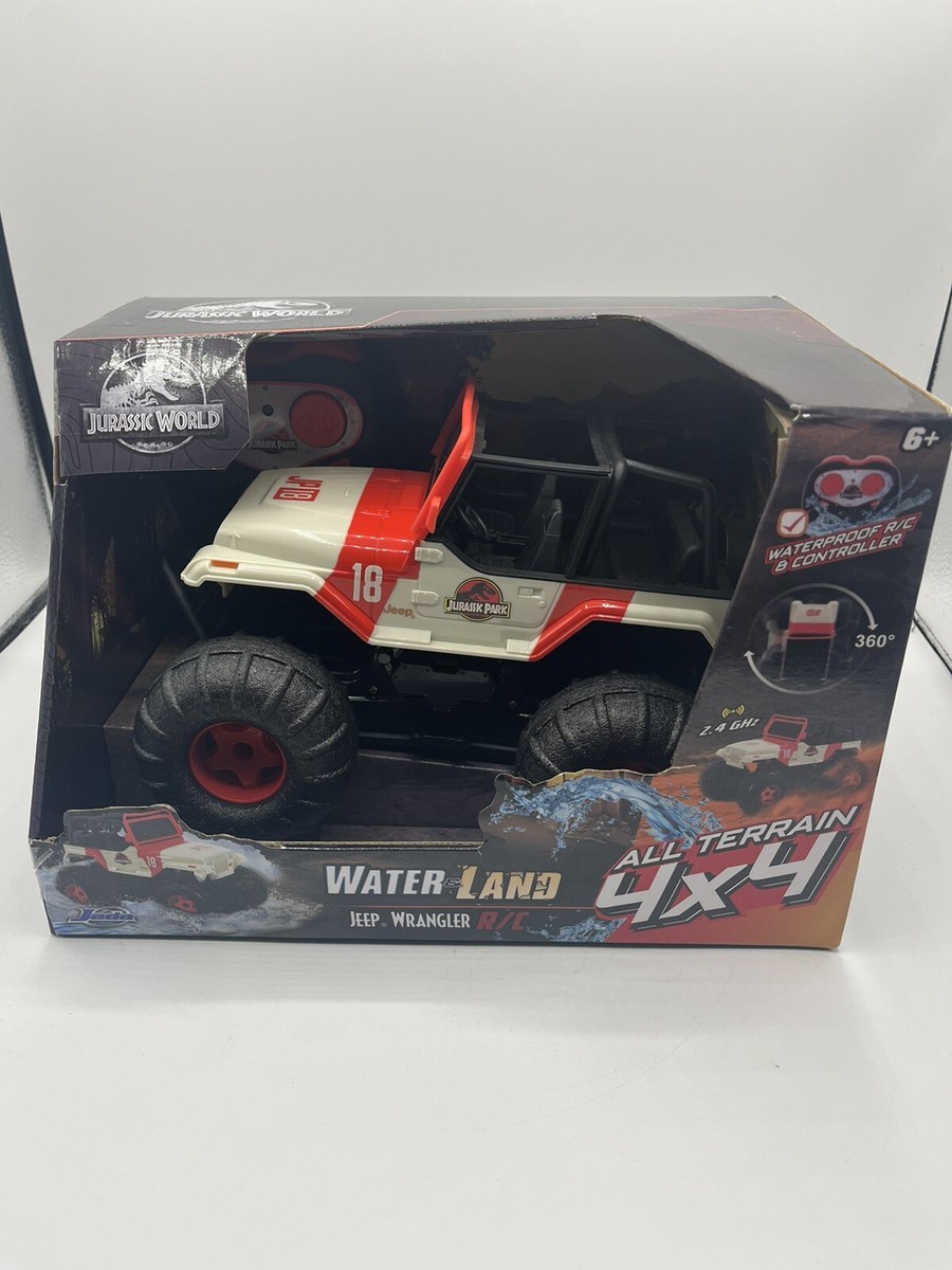 Jada Jurassic World Park Jeep Wrangler Remote Control R/C Land Water 4x4  NEW