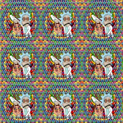 Rick & Marty Small X9 Tripping BLOTTER ART perforated tabs psychedelic art