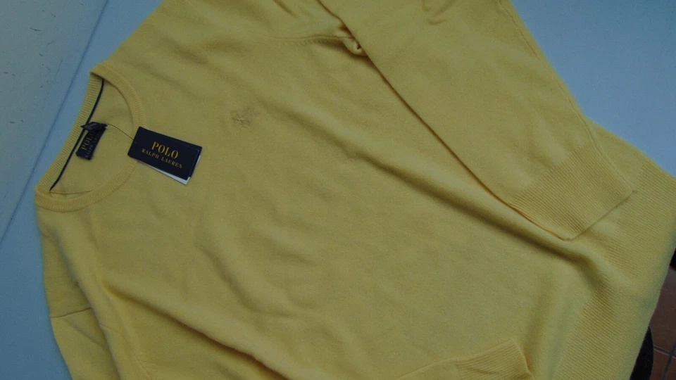 POLO RALPH LAUREN MAGLIONE NUOVO GIALLO LOGO TG L-50 ITALIA 170,00 CARTELLINO - Immagine 2 di 4