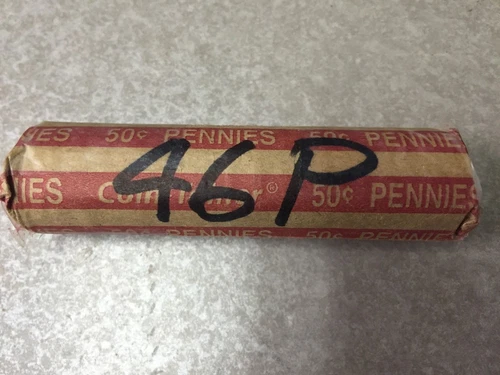 1946 P Lincoln Wheat Cent Pennies ~ Circulated ~ Full Roll of 50 ~ G - XF