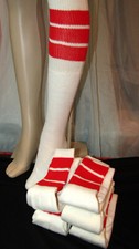 New Vtg 23  Length Heavy Thick Tube Sock Over the calf Sz 10-13 Red