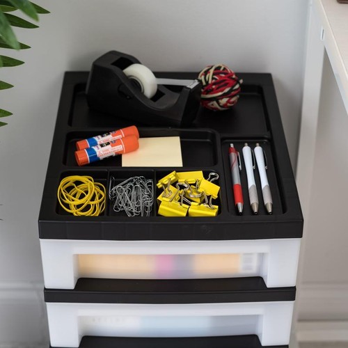 6-Drawer Plastic Storage Cart W/ Organizer Top & Wheels Mobile Organizer Rolling - Picture 4 of 8