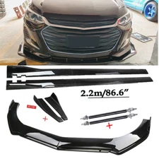 Front Bumper Lip Spoiler Chin Splitter For Chevrolet Onix 2021-2024 Gloss Black