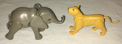 Vintage Playmobile Baby Elephant Lioness Animal Figures Zoo Circus Safari