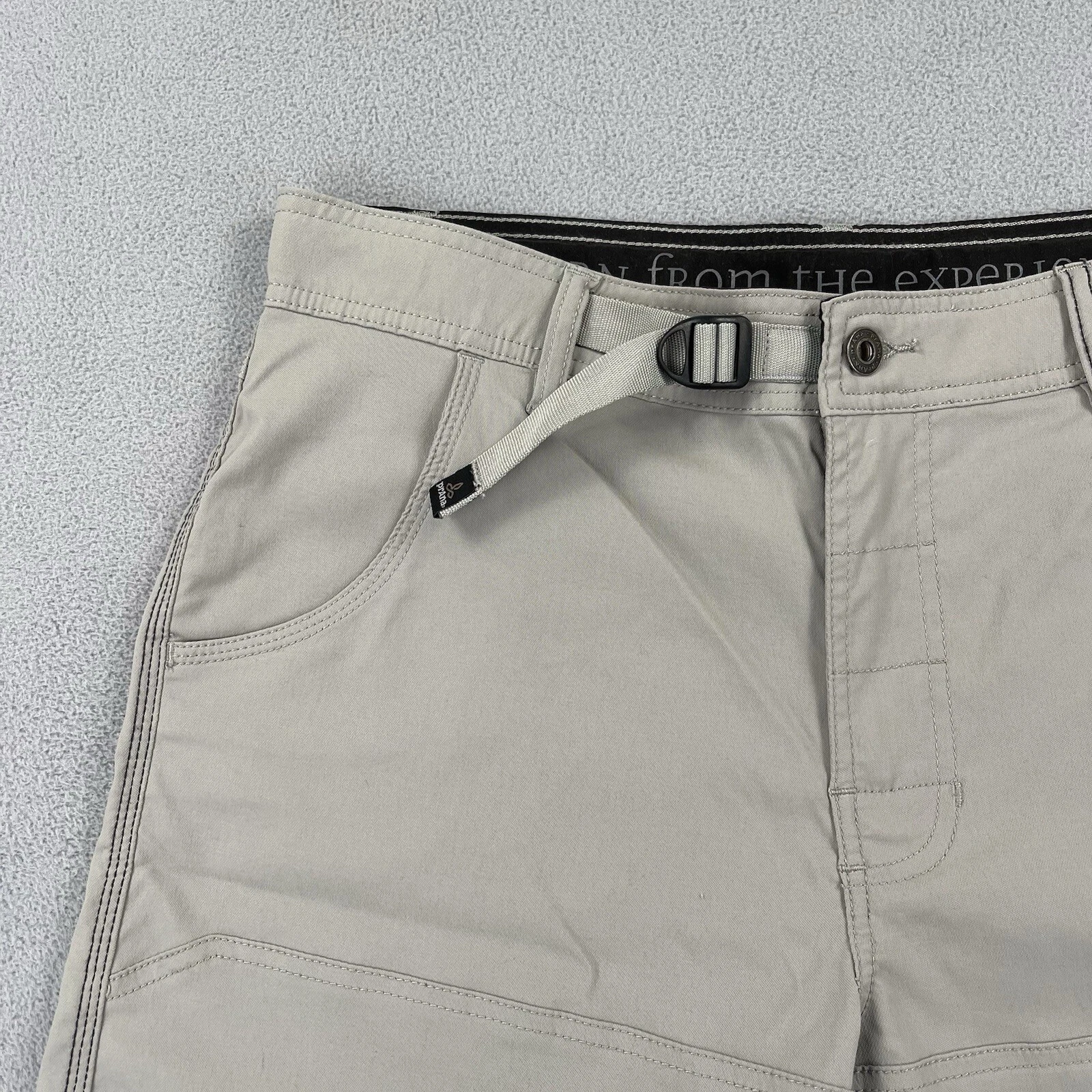 prana wicking stretch hiking outdoor belted solid shorts