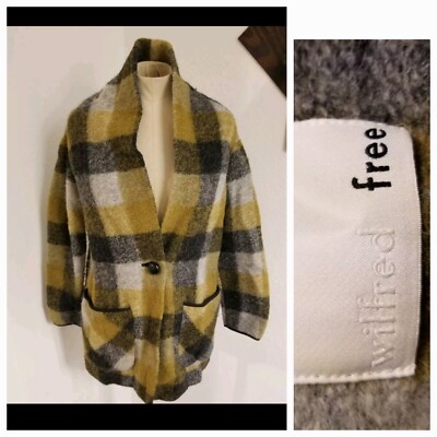 Aritzia Wilfred Free Jacket XS Off Duty Plaid Wool One Button