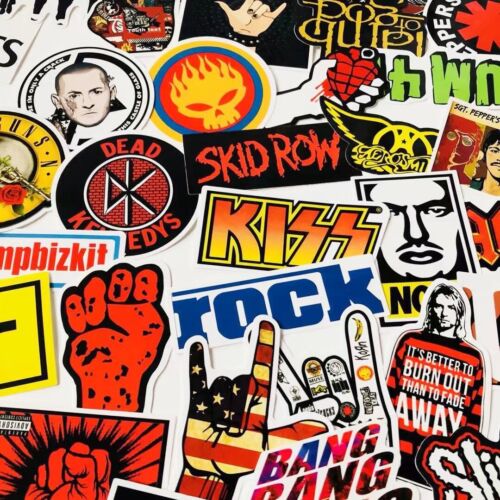 52 Rock Stickers Metal Punk Bands Guitar Amp Music Decal Stickerbomb Skateboard - Picture 4 of 6