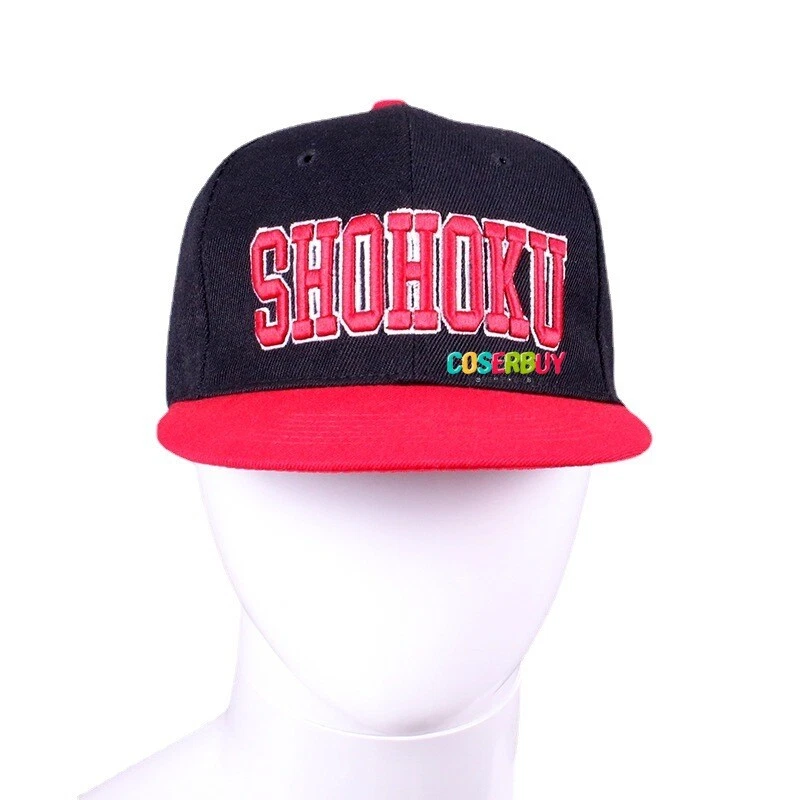 Anime SHOHOKU Cosplay Equipo de Baloncesto Sombrero Rojo Deportes Gorra de Béisbol Borde Plano Sombrero Foto 2 de 4