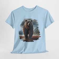 Bear Walking In The Wild Tee, Brown Bear Wildlife Graphic Shirt, Nature Outdoor