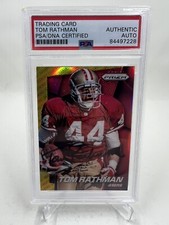 Tom Rathman Signed 2014 Panini Prizm Red & Gold Prizm IP Auto PSA/DNA 49ers
