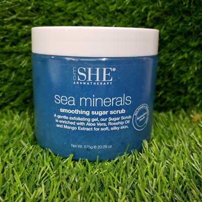 OM SHE Aromatherapy Sea Minerals SMOOTHING SUGAR SCRUB -575g/20.28oz  not sealed