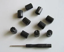 10x Guitar Amp Effect Pedal Knobs 1/4" Davies 1900H Style Knob Set Screw Black