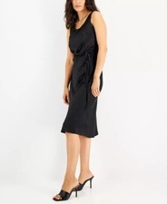 NWT INC International Concepts Satin Midi Dress M MSRP $79.50 Black