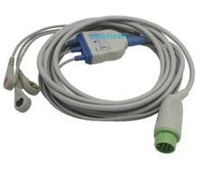  Biolight M7000 M9500 12Pins 3 Leads ECG Cable with Snap AHA Compatible