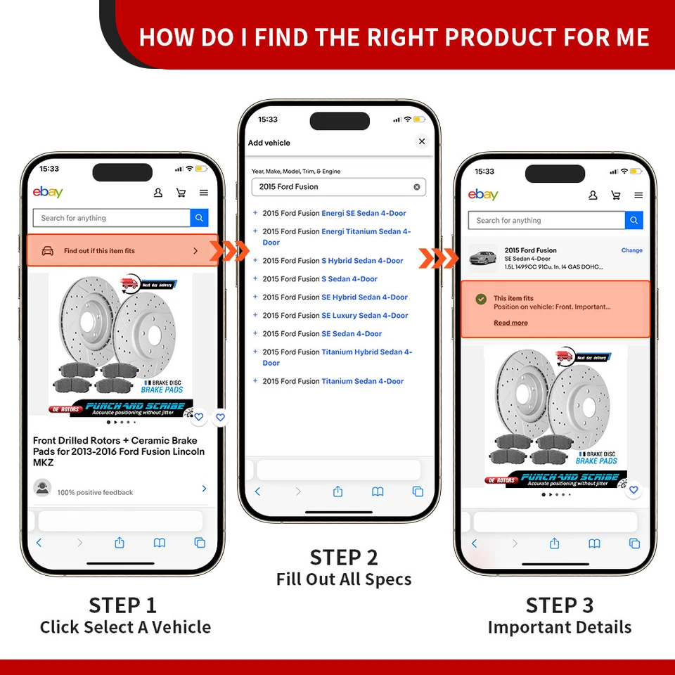 Rotores de freno de disco delanteros y traseros para Ford Explorer Ford Taurus Flex 2011-2019 Foto 2 de 4
