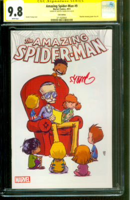 Amazing Spider Man 9 CGC SS 9.8 Skottie Young C2E2 Stan Lee