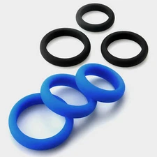LeLuv Flat Inside Cock Ring 3-Pack Constriction Penis Rings for Men