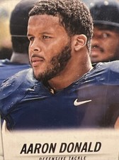 Aaron Donald 2014 (red Score) Rookie Card. NFL #332 Exceptional Gem!