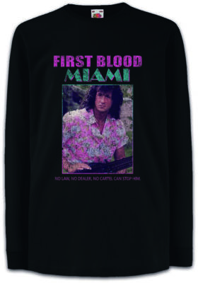 FIRST BLOOD MIAMI Kinder Langarm T-Shirt Vice John Rambo Sylvester 80s Film