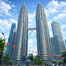 Print Art - Petronas Towers - Cartoon Styling (P59)