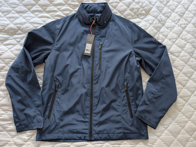 NWT $150 T Tech By Tumi Men s Medium Soft Shell Rain Jacket Smokey Navy Blue