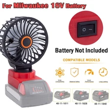 Outdoor Jobsite Fan For Milwaukee 18V Li-ion Battery Portable Mini Fan Cordless