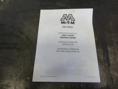 #ad Mi T M Corporation Chore Master Direct Driven Pressure Washer Operation Manual $10.00